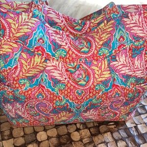 Vera Bradley Quilted Paisley Diaper Bag  Baby Tote Bag in Pink & Turquoise
